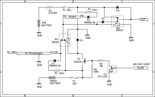 バッテリ充電システムの回路図