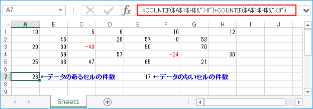 COUNTIF関数サンプル②