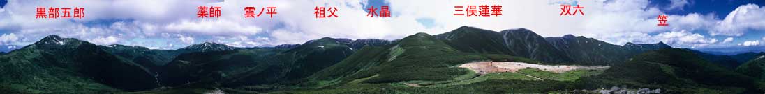 黒部乗越付近からの360度パノラマ