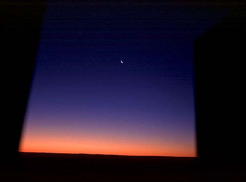 Crescent Moon in Chilly Morning