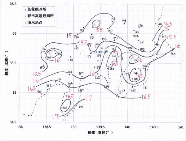 東京周辺気温分布図