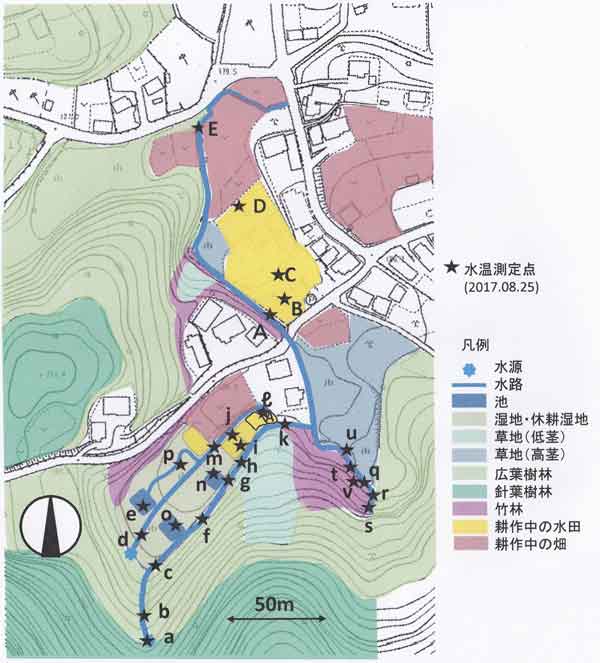 地図、観測点8月25日