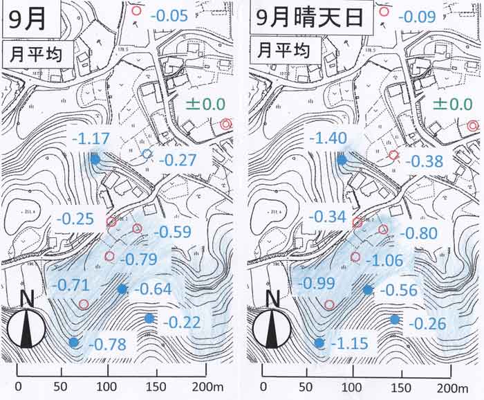 気温分布図9月平均