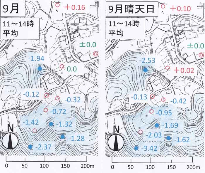 気温分布図9月平均