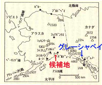 アラスカの地図