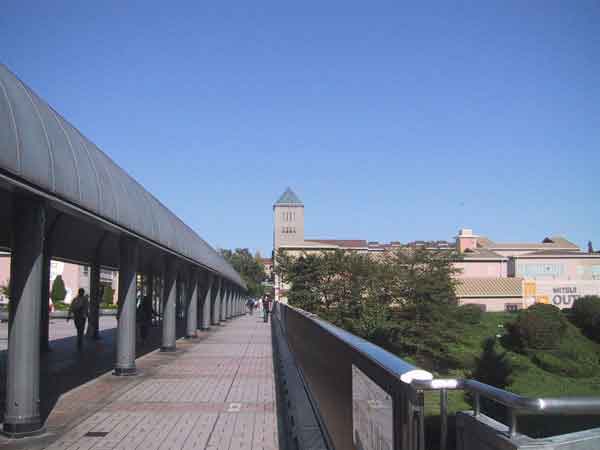 南大沢駅から大学を望む