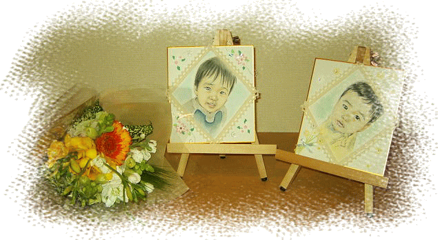 子供似顔絵 レース付き