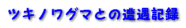 ツキノワグマとの遭遇記録