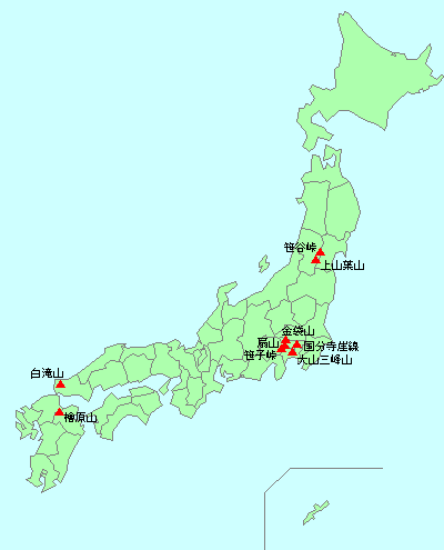 予定の山の位置