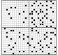 大きさの同じ網点が異なる密度で並んでいる画像