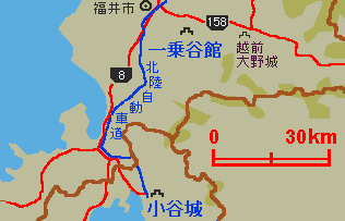 浅井、朝倉の城 地図