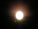 Moon with Half-circled Corona, and Mars