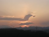 Fainter Sun Pillar (with Mt.Fuji)