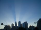 Crepuscular Rays behind Skyscrapers