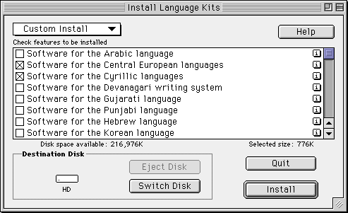 Select Language kits