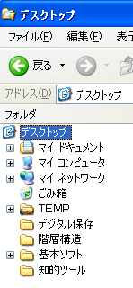 Windows XP ob̊Kw\iWindows Explorer ɂ\j