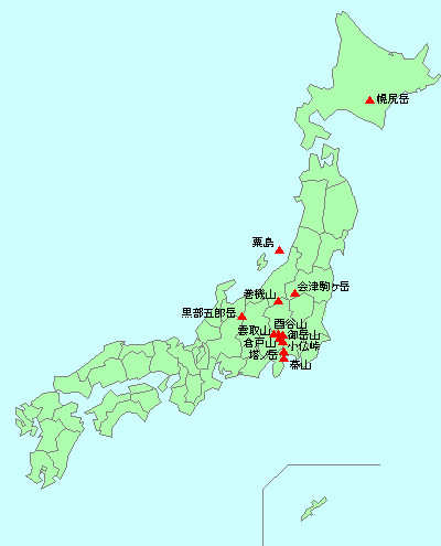 予定の山の位置