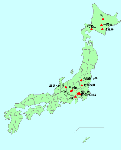 予定の山の位置