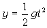 y=1/2gt^2