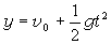 y=v0+1/2gt^2