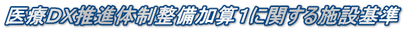 医療ＤＸ推進体制整備加算１に関する施設基準