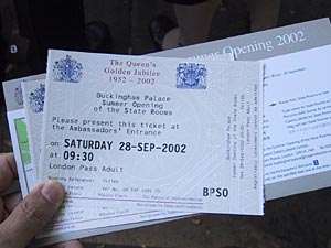 バッキンガム宮殿の入場チケット（時間予約制）