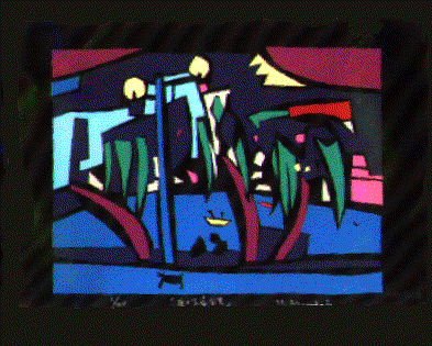 In front of the exposition