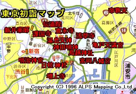 東京神社仏閣マップ