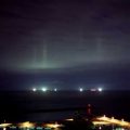 Light Pillars over Fishing Boats