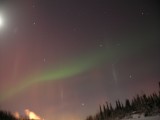 Light Pillars, Aurora Borealis, and Winter Constellations
