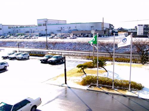 The first snowfall at the Sozaki industrial area