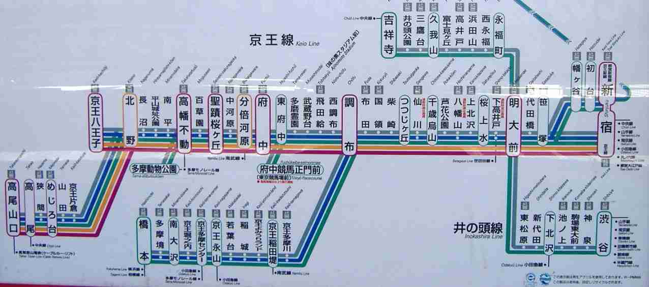 京王線・井の頭線路線図（停車駅案内）