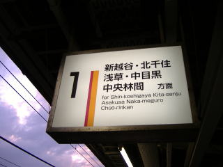 東武鉄道の番線表示