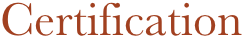 Certification