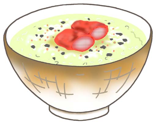 無料イラスト フリーカット 素材集 たらこ茶漬け めんたいこ茶漬け お茶漬け 茶漬け 出汁茶漬け 茶漬飯