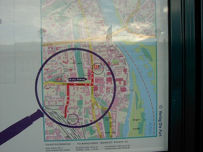 Frankfurt(O)駅前の地図