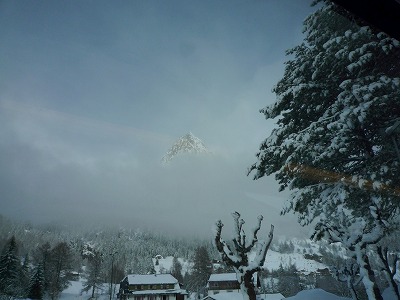 沿線の新雪風景