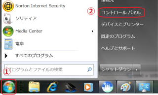 コントロールパネルを開く