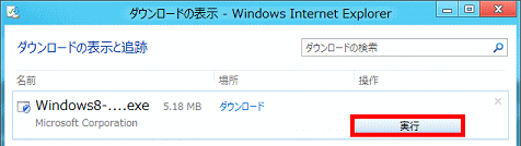 ダウンロードファイルの実行