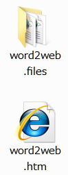 Web ページ保存で作成されたファイルとフォルダ