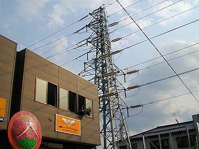 屋根より高い 送電線・・・?