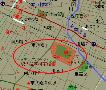 �R���g���v���U�t�߂̒n�}