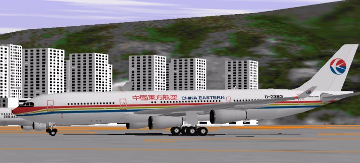 China Eastern A340-313 B-2383 at Kai Tak Airport,Hong Kong