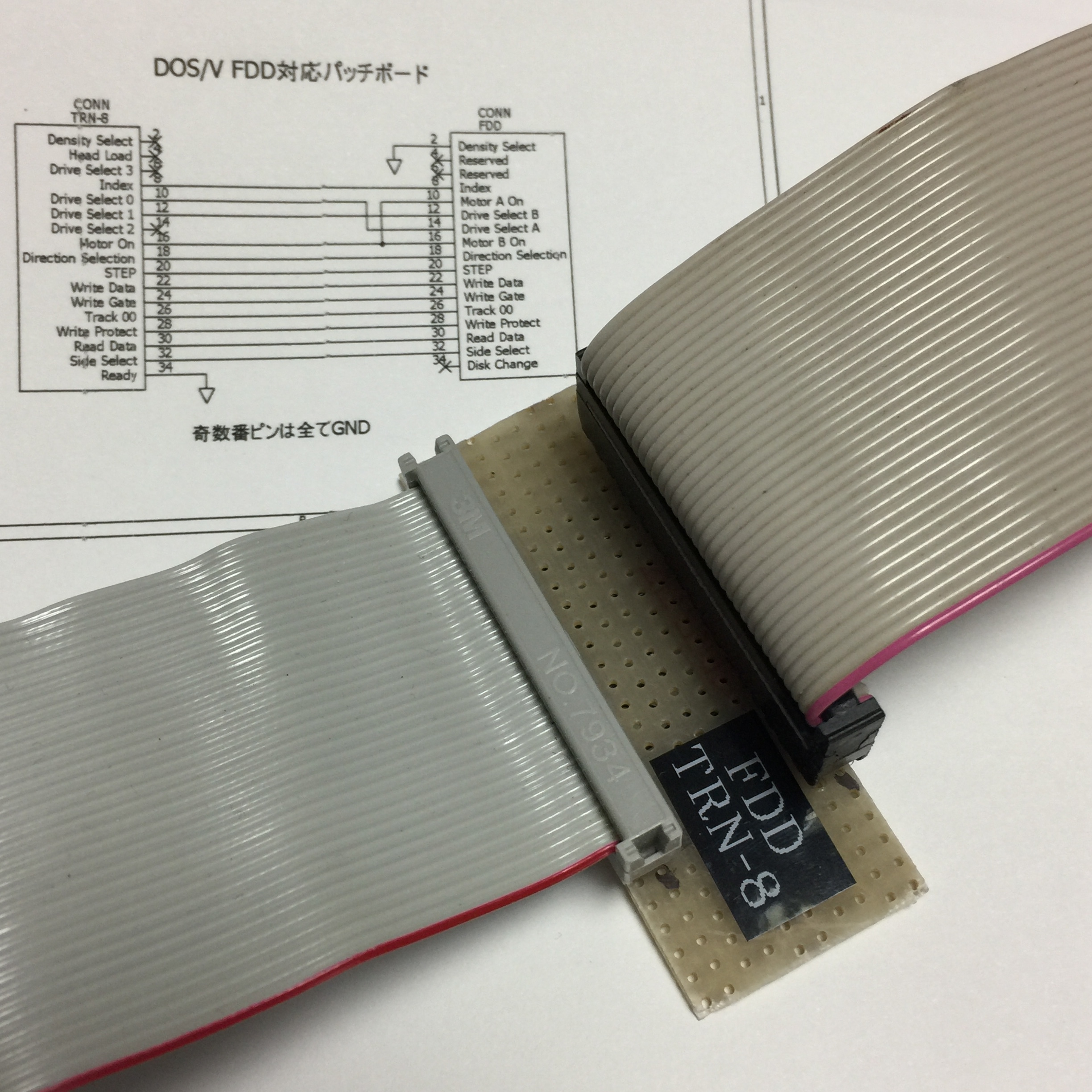 制作したパッチボード(部品面)
