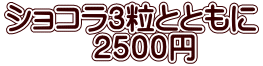 ショコラ3粒とともに 　　　２５００円