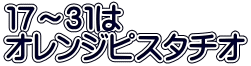 １７～３１は オレンジピスタチオ