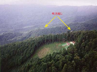 足尾東テイクオフを上空から