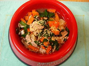 豚肉とほうれん草のスープごはん