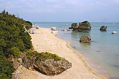 新原ビーチを望む