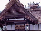 駅舎は藁葺き屋根